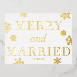 Merry & Married Snowflakes Vakantie FOLIE Briefkaa Folie Feestdagen Briefkaart