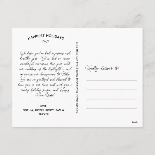 Merry & Married Tartan Plaid Kerstfoto Feestdagenkaart (Achterkant)