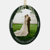 Merry Married Waterverf Foto Green Keramisch Ornament (Rechts)