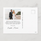 Merry Married Wavy Lijst Passen getrouwd Kerstfoto Feestdagenkaart (Achterkant)