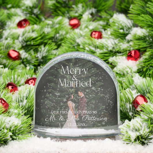 Merry & Married Wedding First Christmas Sneeuwbol (Kerstmis)
