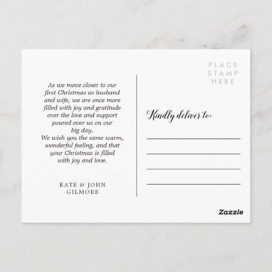 Merry & Married Wedding Fotocollage Briefkaart (Achterkant)