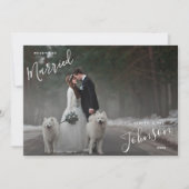 Merry & Married White Script Foto met Kerstmis Kaa Feestdagenkaart (Voorkant)