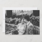 Merry Married White Script Overlay Weddenfoto Feestdagenkaart (Achterkant)