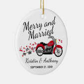 Merry & Marriott Wedding Newlywed Keramisch Ornament (Rechts)
