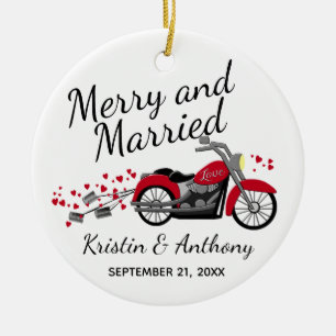 Merry & Marriott Wedding Newlywed Keramisch Ornament