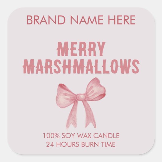 Merry Marshmallows | Modern Candle Labels (Voorkant)