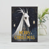 Merry Mary Lwyd Christmas Feestdagenkaart (Staand voorkant)