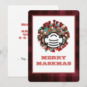 Merry Maskmas COVID Decorated Pathogen Mask Xmas Feestdagenkaart (Voorkant / Achterkant)
