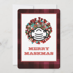 Merry Maskmas COVID Decorated Pathogen Mask Xmas Feestdagenkaart