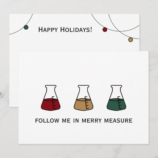 Merry Measure Chemistry Science Erlenmeyer Holiday Feestdagenkaart (Voorkant / Achterkant)