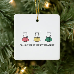 Merry Measure Chemistry Science Erlenmeyer Holiday Keramisch Ornament