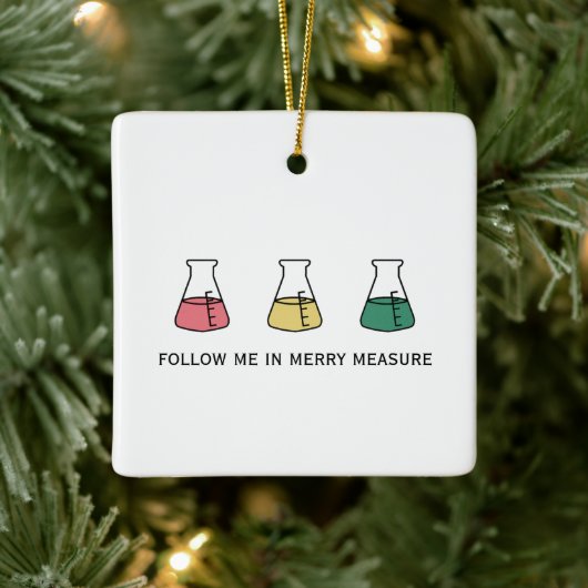 Merry Measure Chemistry Science Erlenmeyer Holiday Keramisch Ornament (Boom)