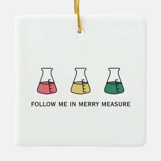 Merry Measure Chemistry Science Erlenmeyer Holiday Keramisch Ornament (Voorkant)
