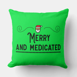 Merry & Medicated Holiday Throw Pillow Kussen