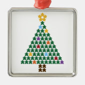 Merry Meeple Kerstboom Metal Ornament (Voorkant)