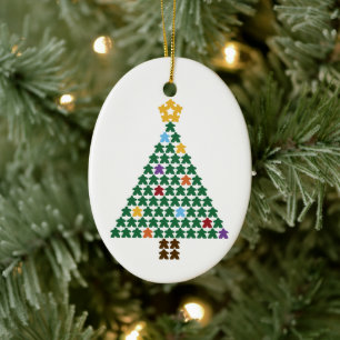 Merry Meeple Kerstmis Oval Ornament