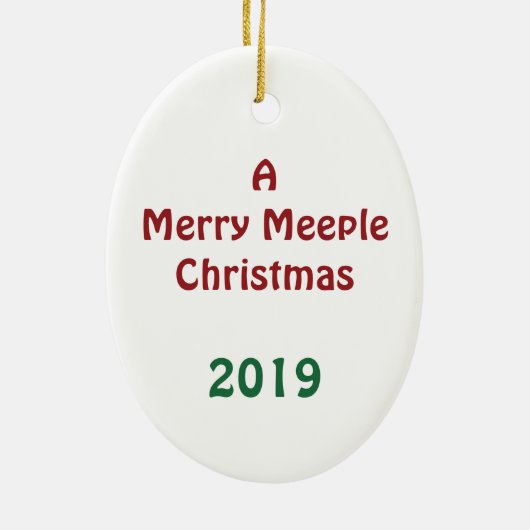 Merry Meeple Kerstmis Oval Ornament (Achterkant)