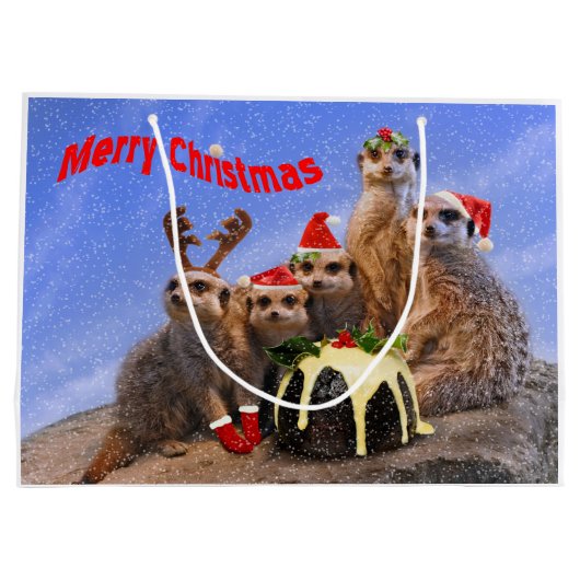 Merry Meerkats Large Gift Bag Groot Cadeauzakje (Achterkant)