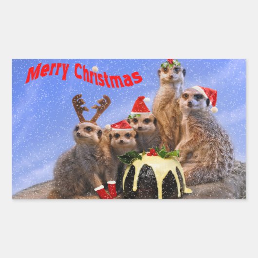 Merry Meerkats Sticker (Voorkant)