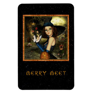 Merry Meet Cute Autumn Witch Flexi Magnet Magneet