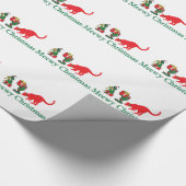Merry Meewy-kerstkatten Cadeaupapier (Hoek)