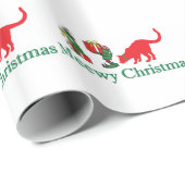 Merry Meewy-kerstkatten Cadeaupapier (Rol Hoek)