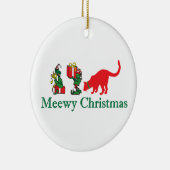 Merry Meewy-kerstkatten Keramisch Ornament (Rechts)