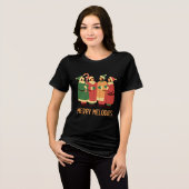 Merry Melodies Kerstliedjeszangers Ontwerp Tri-Blend Shirt (Voorkant volledig)