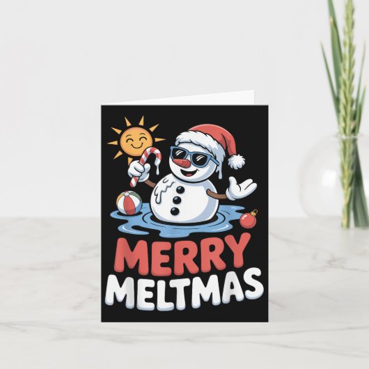 Merry Meltmas Sneeuwman Kerstmis in juli Kaart (Voorkant)