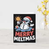 Merry Meltmas Sneeuwman Kerstmis in juli Kaart (Gele Bloem)