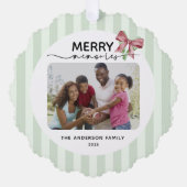 Merry Memories 2 Foto's Kerstversiering Ornament Kaart (Voorkant)