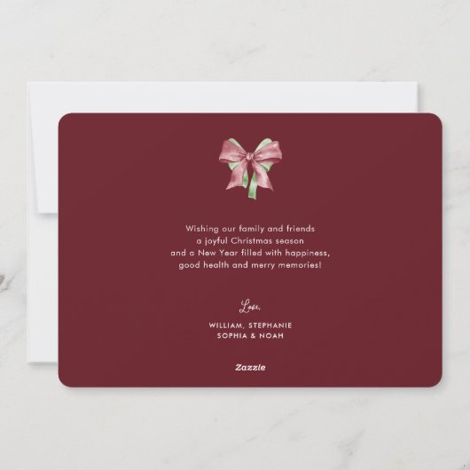 Merry Memories Fotocollage Boog Kerstmis Feestdagenkaart (Achterkant)