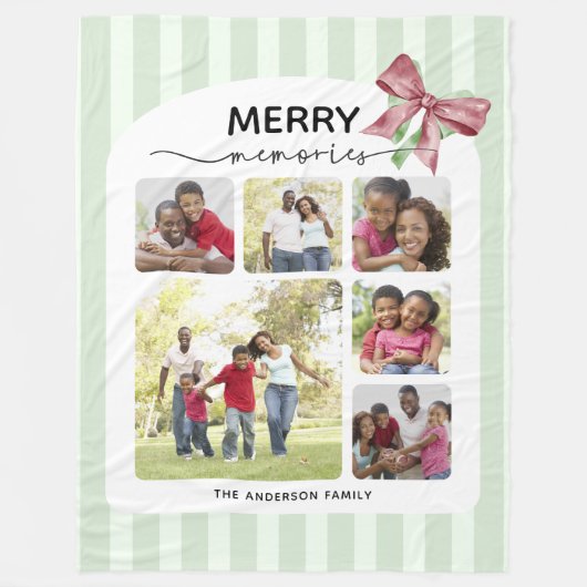Merry Memories Fotocollage Kerstmis Fleece Deken (Voorkant)