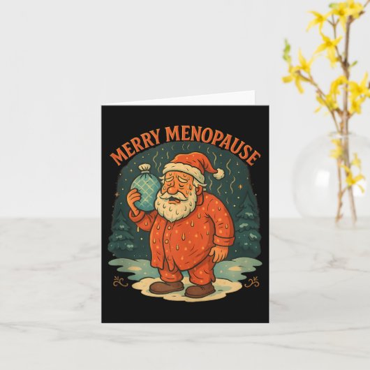 Merry Menopause Funny Santa Meme Tank Top  Kaart (Gele Bloem)