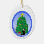 Merry Meow-kerstmis Keramisch Ornament (Rechts)