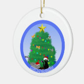 Merry Meow-kerstmis Keramisch Ornament (Links)