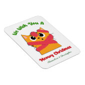 Merry Meowy kerstpas Cat Holiday Personaliseren Magneet (Rechterzijde)