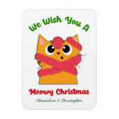 Merry Meowy kerstpas Cat Holiday Personaliseren Magneet (Verticaal)