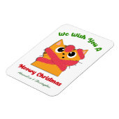 Merry Meowy kerstpas Cat Holiday Personaliseren Magneet (Linkerzijde)