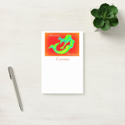 Merry Mermaid Kerstmis Post-it® Notes (Kantoor)