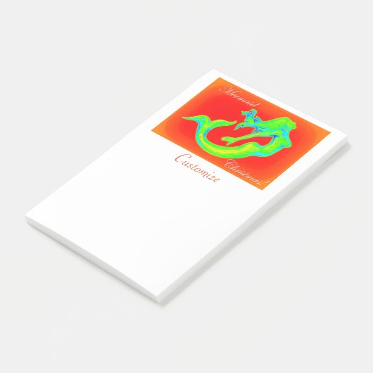 Merry Mermaid Kerstmis Post-it® Notes (Schuin)