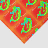 Merry Mermaid kerstrood/groen Tissuepapier (Detail)