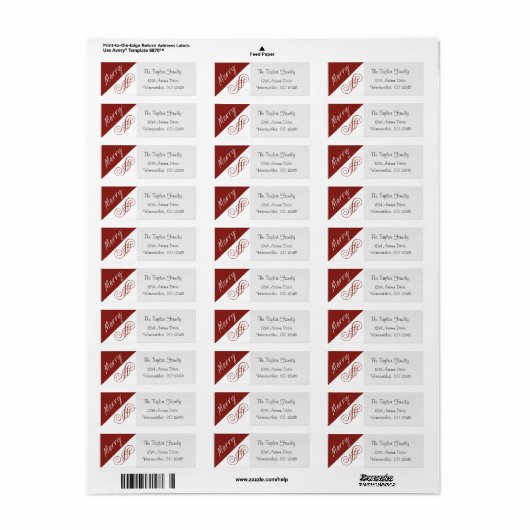 Merry, Merry - adreslabel Etiket (Full Sheet)