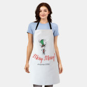 "Merry Merry" Christmas Elf Holiday Chef's Schort (Gedragen)