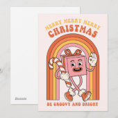 Merry Merry Christmas - Wees groovy en helder Feestdagenkaart (Voorkant / Achterkant)