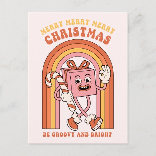 Merry Merry Christmas - Wees groovy en helder Feestdagenkaart (Voorkant)