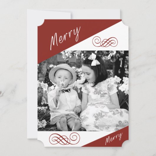 Merry, Merry Custom Photo Card Feestdagenkaart (Voorkant)