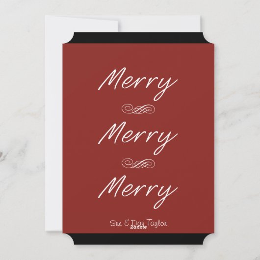 Merry, Merry Custom Photo Card Feestdagenkaart (Achterkant)