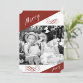 Merry, Merry Custom Photo Card Feestdagenkaart (Staand voorkant)